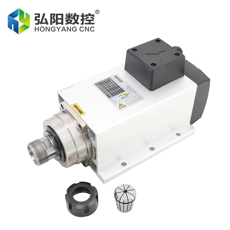 

CNC milling machine spindle 4.5KW air-cooled spindle motor ER32 chuck 380V 220V 18000rpm square spindle with flange