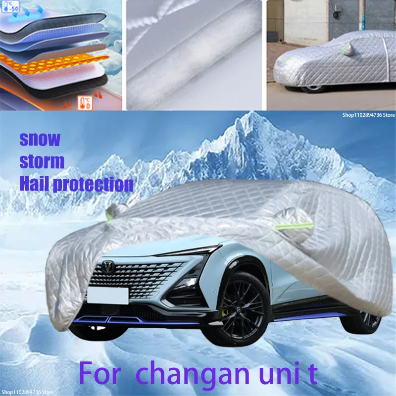 

For changan uni t Outdoor Cotton Thickened Awning For Car Anti Hail Protection Snow Covers Sunshade Waterproof Dustproof