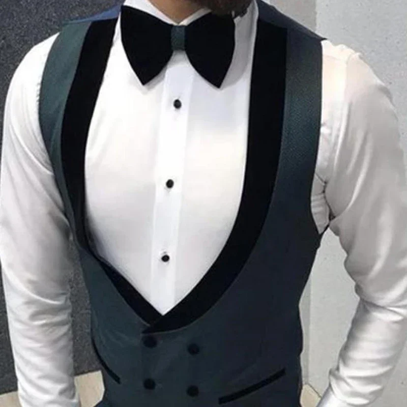 Double Breasted Men Vest for Groomsmen Single One Piece Casual Male Waistcoat Custom Gentleman Fashion Coat 5