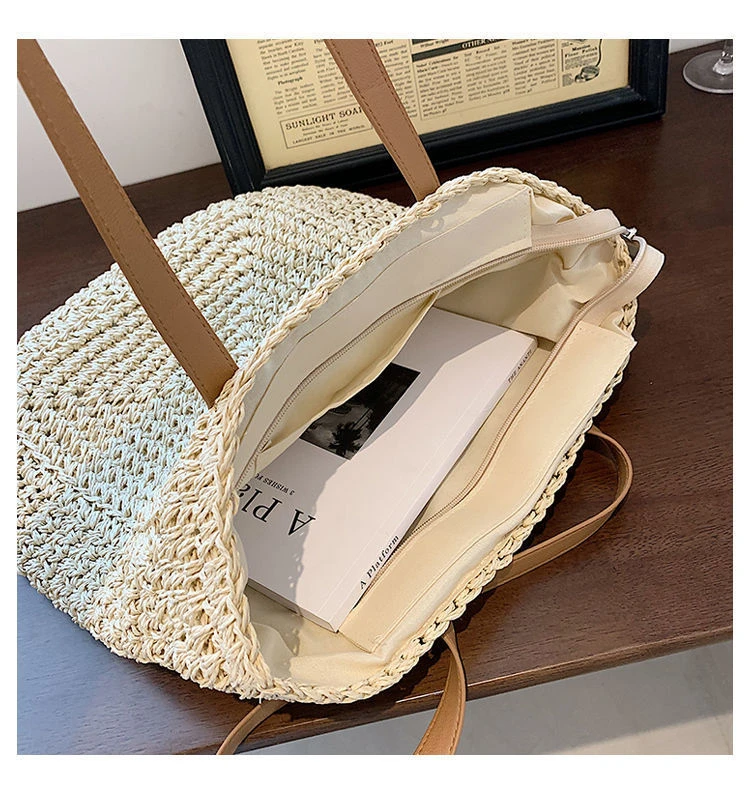 Summer Woven Women's Bag Large Capacity Straw Woman Shopper Beach Handmade Design Handbags For Women Fashion Female Shoulder Bag