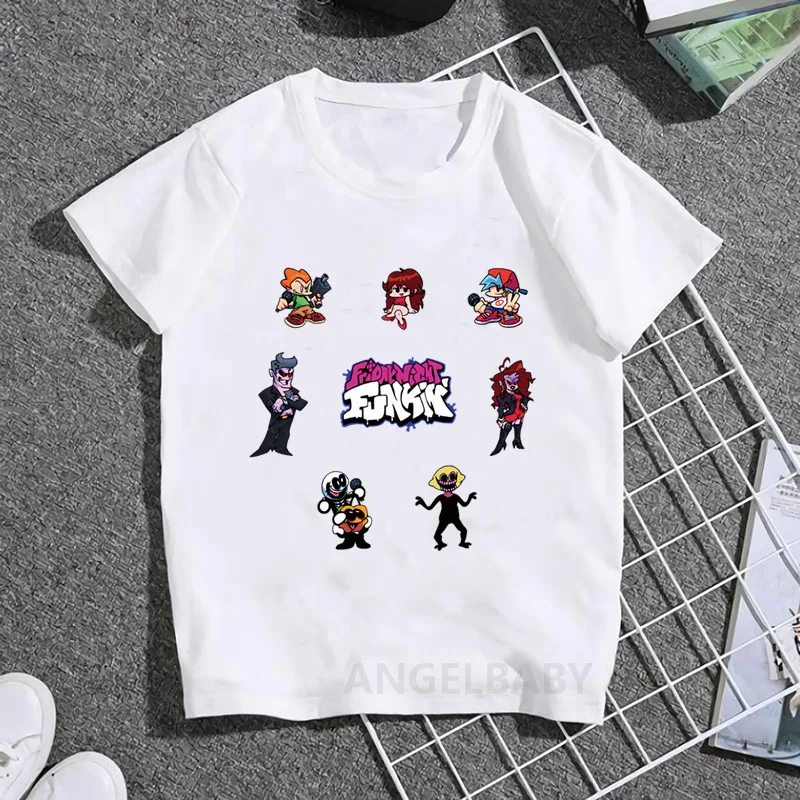 Hot Game Friday Night Funkin Cartoon Kids T shirt Girls Summer Fashion Tops Baby Boys Clothes Children Short Sleeve T-shirt