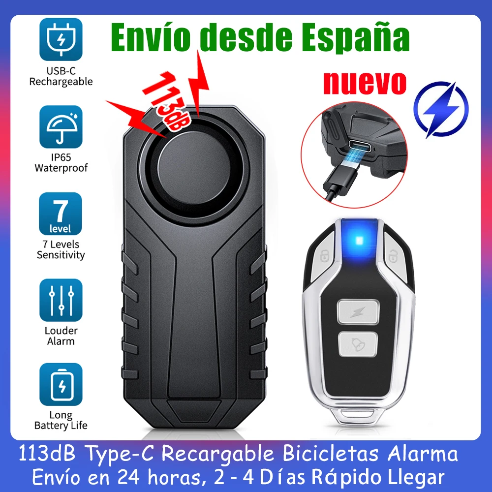 Rechargeable Bicycle Anti Theft Alarm System