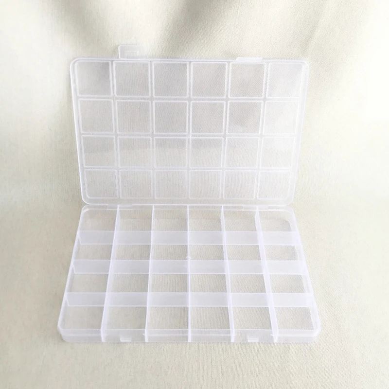 

15/24 Grid Rectangle Plastic Jewelry Box Compartment Storage Box Case Jewelry Earring Bead Craft Display Container Organizer