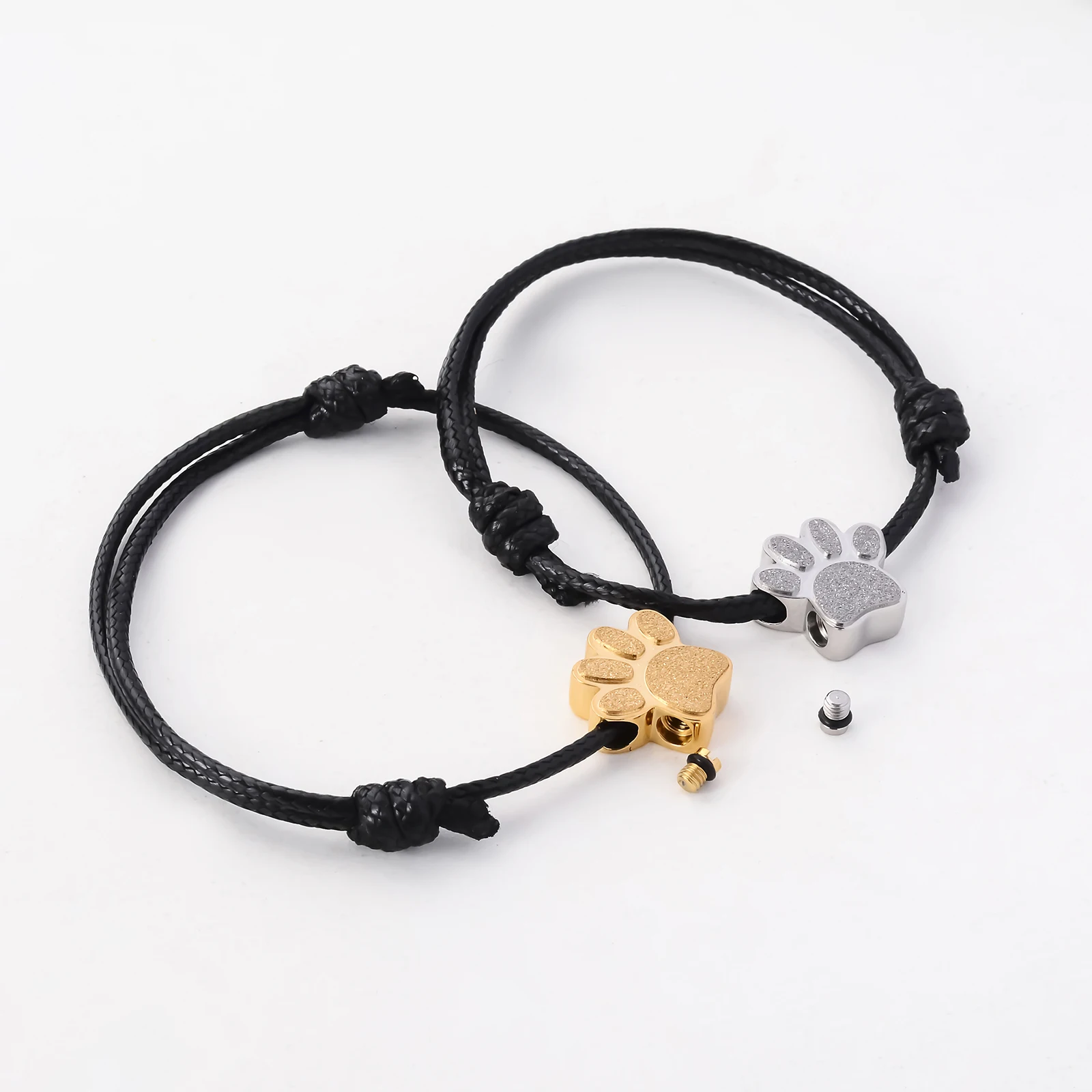 Cremation Bracelet for Ashes Stainless Steel Paw Print Urn Jewelry Adjustable Bangle Pet Dog Cat Ash Holder Memorial Gift 3