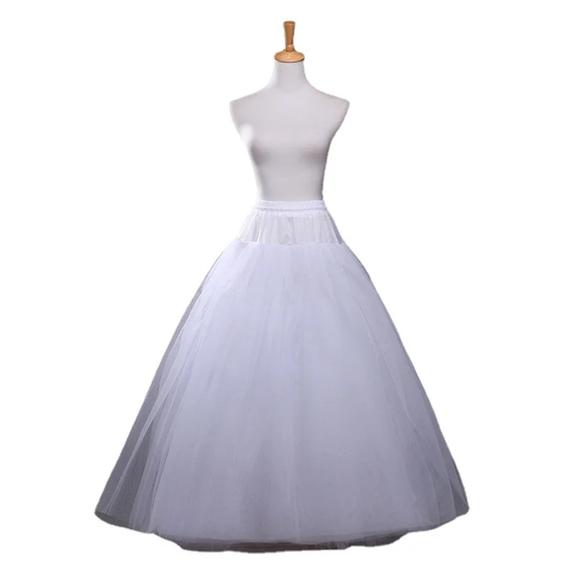 A-line elastic waist-length wedding dress skirt support 4-layer hard mesh boneless large swing petticoat
