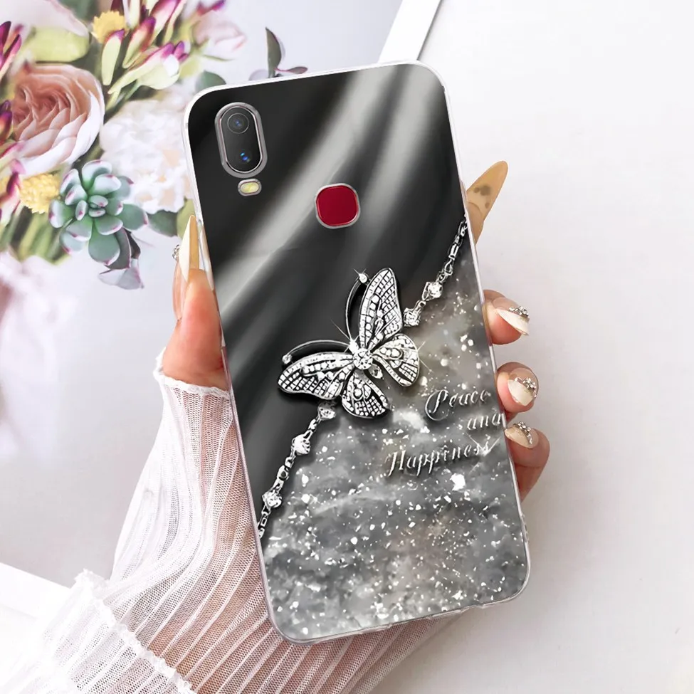 Clear Cute Cat Floral Soft Back Cover - Luxury Painted Design