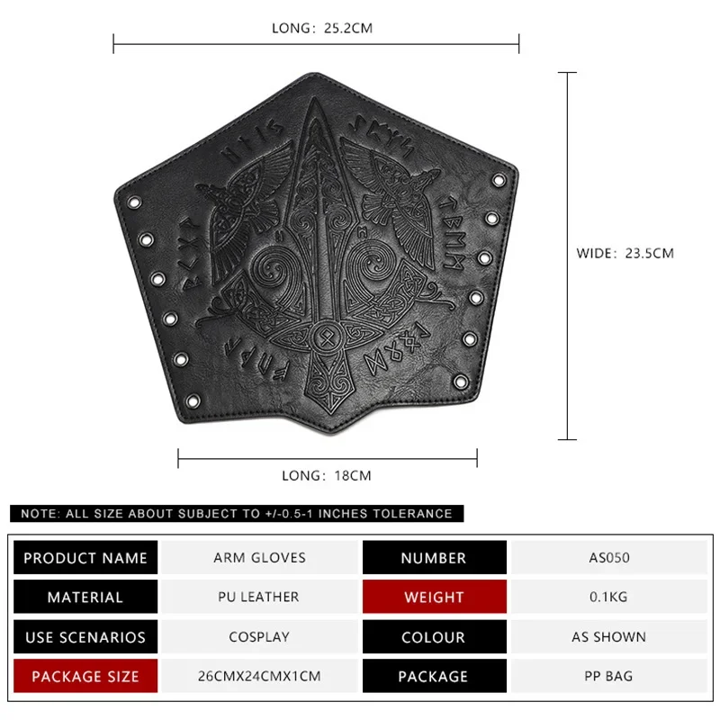 Medieval Leather Gauntlet Wristband Bracers - Unisex Arm Cuff Armor
