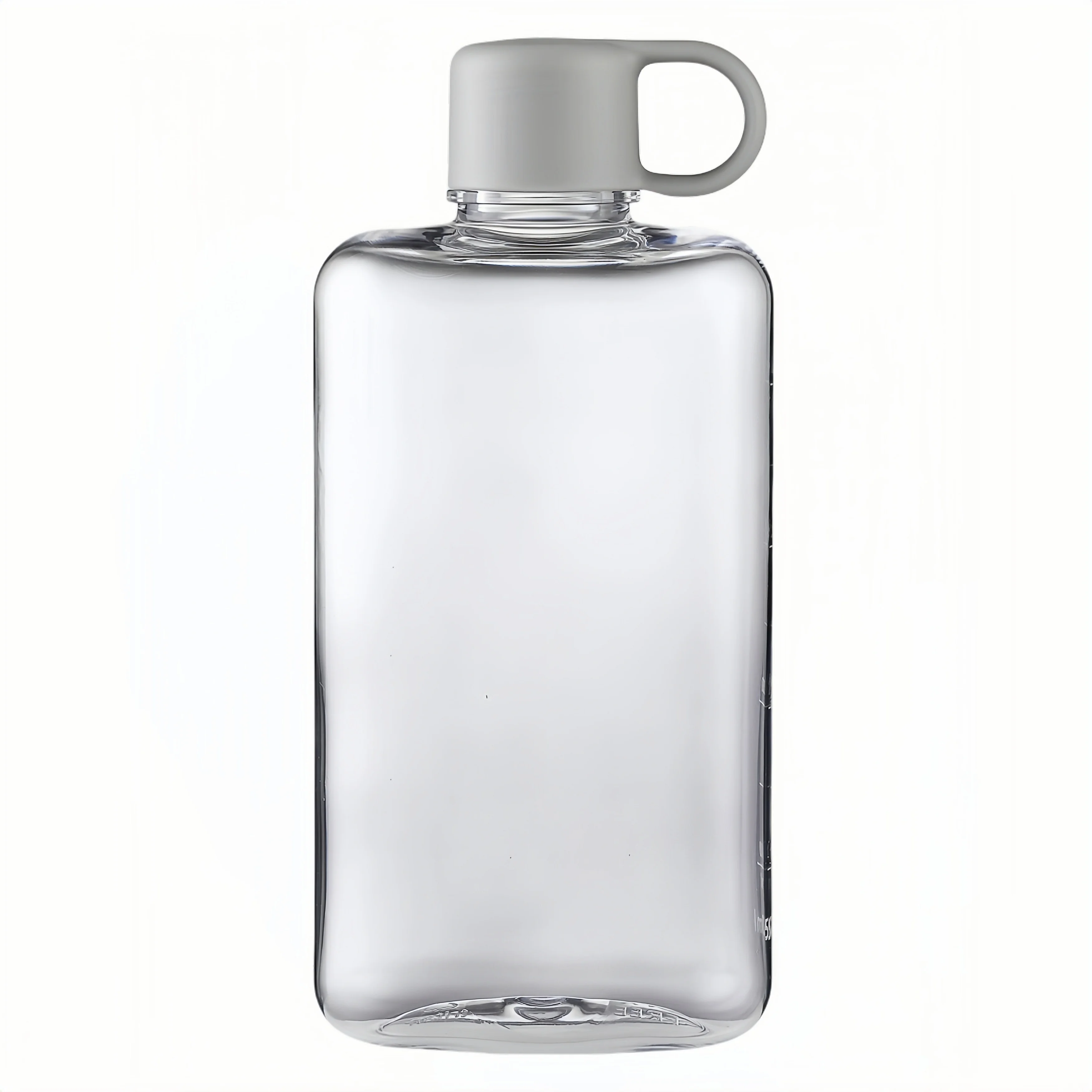 Transparent BPA-Free Flat Water Bottle - Crystal Clear Plastic Sports Drinkware, Perfect for Milk and Juice, Ideal Birthday Gift