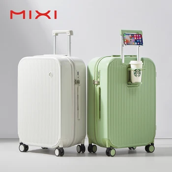 Mixi Carry On Luggage with Cup Phone Holder Hard Shell Rolling Travel Suitcase with Spinner Wheels 20 24 26 Inch M9290 1