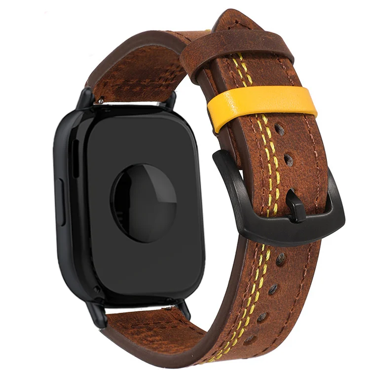 Elegant Leather Loop Strap - Premium Replacement Wristband 22mm Bracelet Accessory