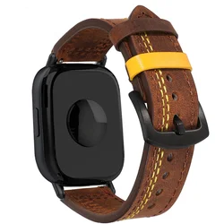 Elegant Leather Loop Strap - Premium Replacement Wristband 22mm Bracelet Accessory for 22mm watch band (Coffee yellow 9)