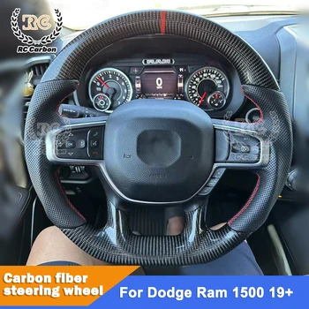 Heated Real Carbon Fiber Steering Wheel Suit For Dodge RAM 1500 2500 2019 2020 2021 Car Steering Wheel(NOT For TRX)