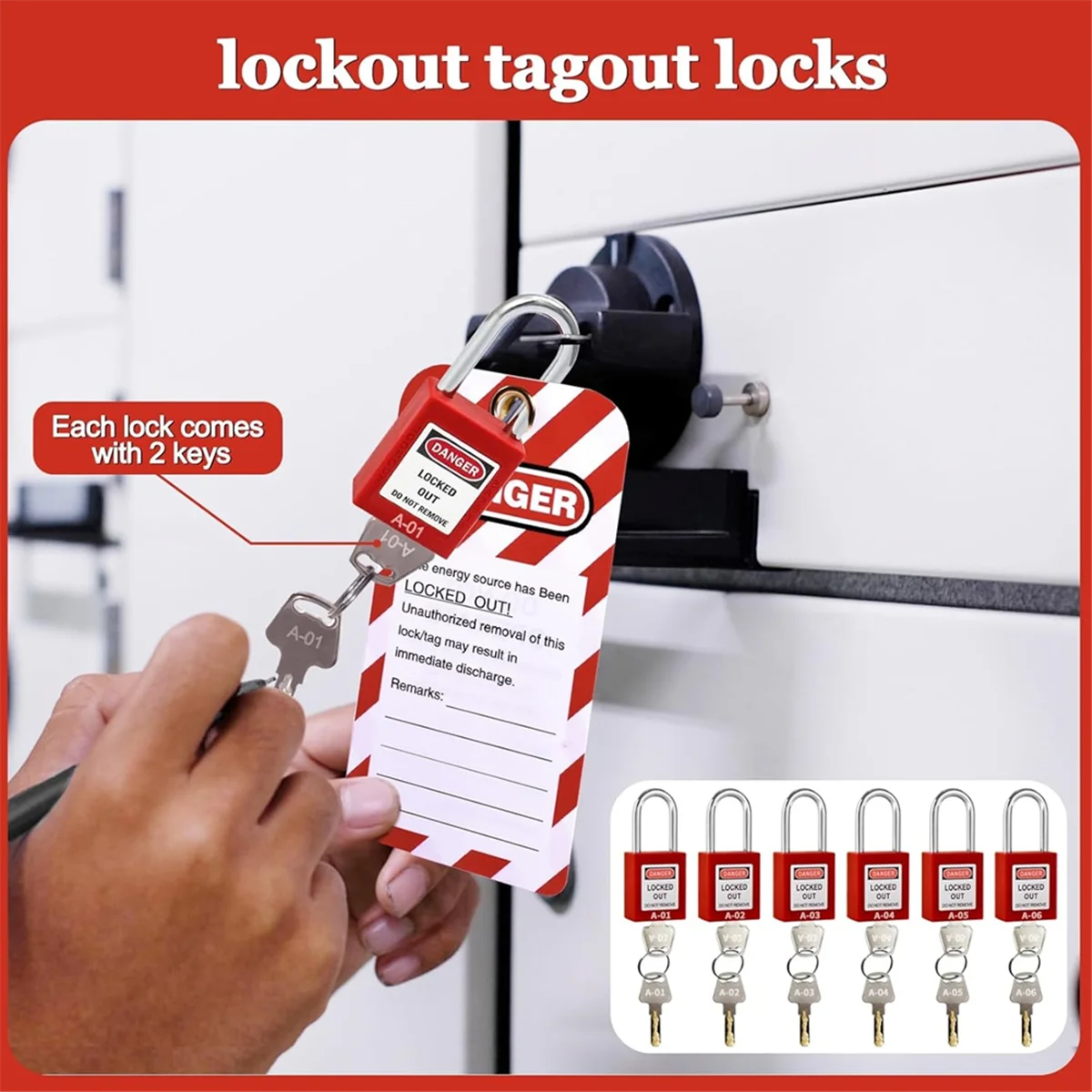 SEMOIC Lockout Tagout Kit Lock Out Tag Out Kits Electrical Lockout Kit,Electrical Tagout Kit Industrial