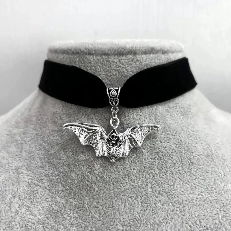 

Bat Skull Necklace Dark Gothic Witchy Pagan Wiccan Gift Gothic Style choker Necklace