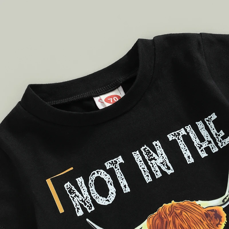 Description Picture 5 of itemBoys Girls Pants Suit Casual Street Party Short Sleeve Kids Tops Bull Print Long Pants