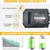 2 Pack of 6.0Ah 20V DCB206 Replacement Batteries for DeWalt 20V Max DCB205 DCB206 DCB207 DCB204 DCB203 DCB201 DCB200 DCB180 DCB 6
