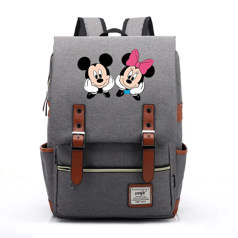 Disney Mickey Minnie School Bags Students Laptop Backpacks Women Men Travel Bags Teenager Bookbag Unisex College Backpack