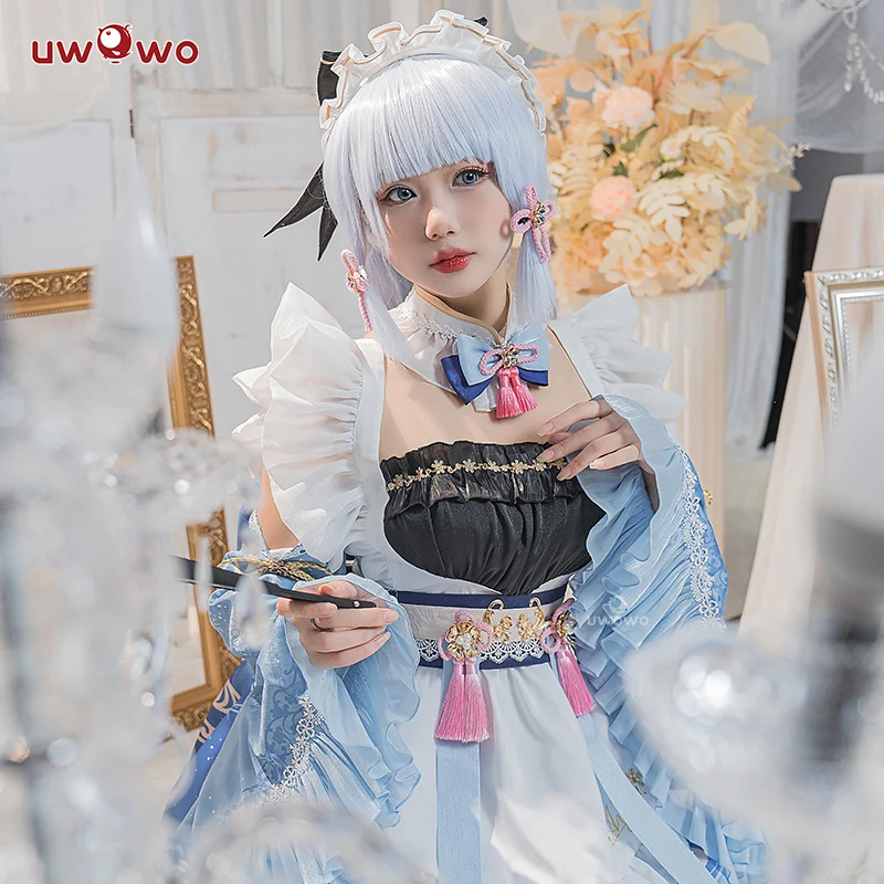 UWOWO Genshin Impact Ayaka Cosplay Costume Maid Dress Maid Costume ...