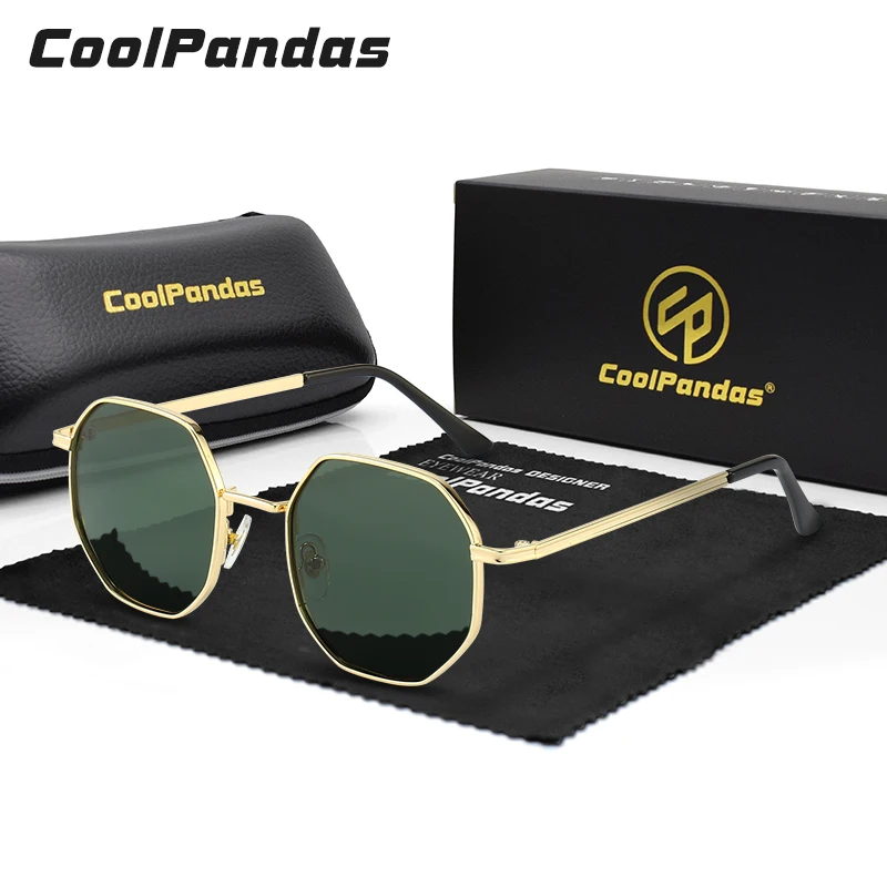 

CoolPandas New Small Frame Sunglasses For Women Men Polarized Vintage Polygon Metal Frame Driving Sun Glasses UV400 gafas de sol