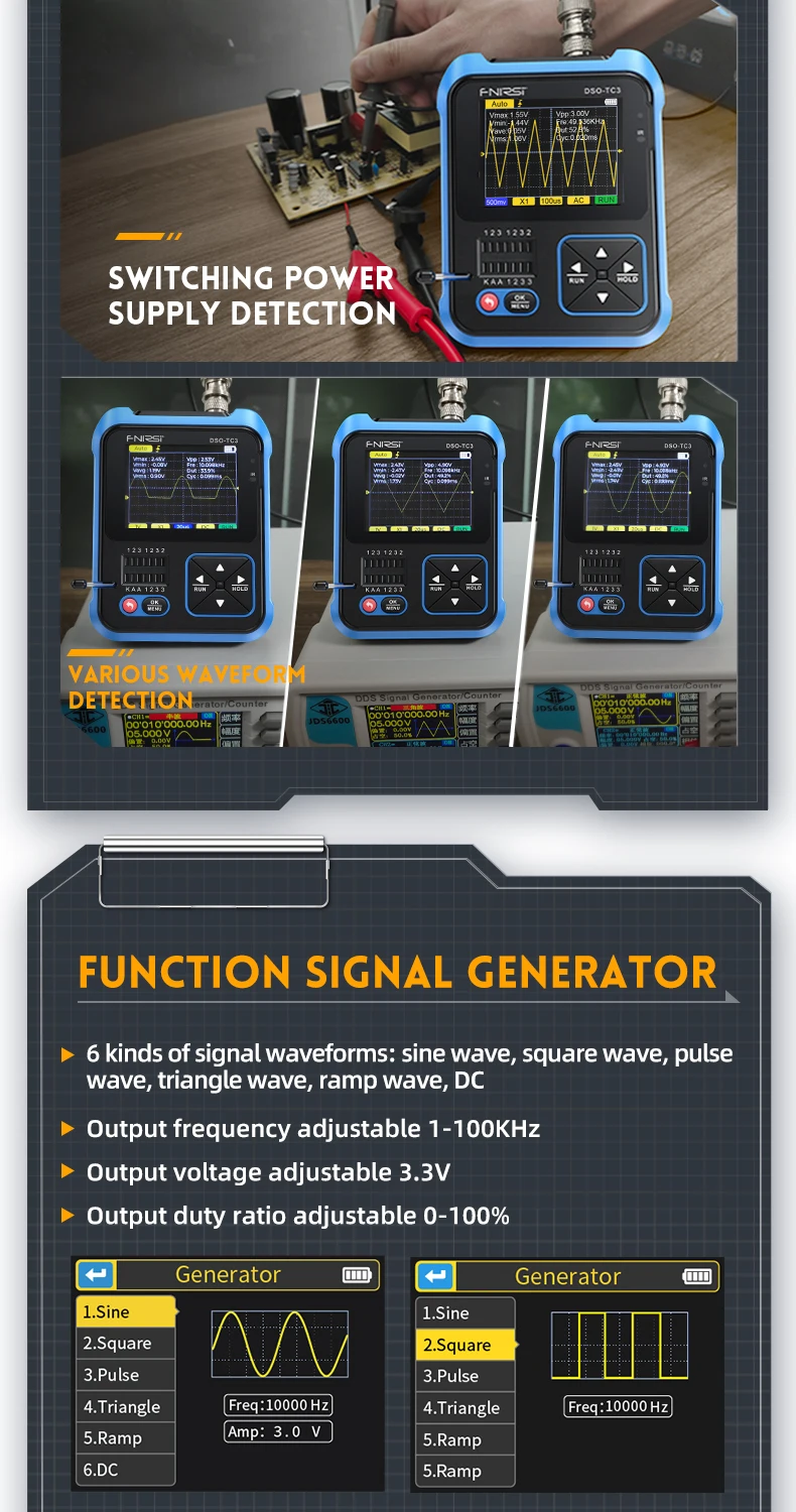 DSO-TC3 3-In-1 Osciloscop Digital Tester De Tranzistori Tester De Componente Ele