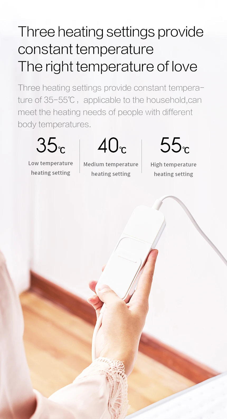 Description Picture 4 of itemXiaoda Low Radiation Electric Heating Blanket Xiaoda Intelligent Low Voltage Electric Heating Blanket (WIFI) Single-person Elect
