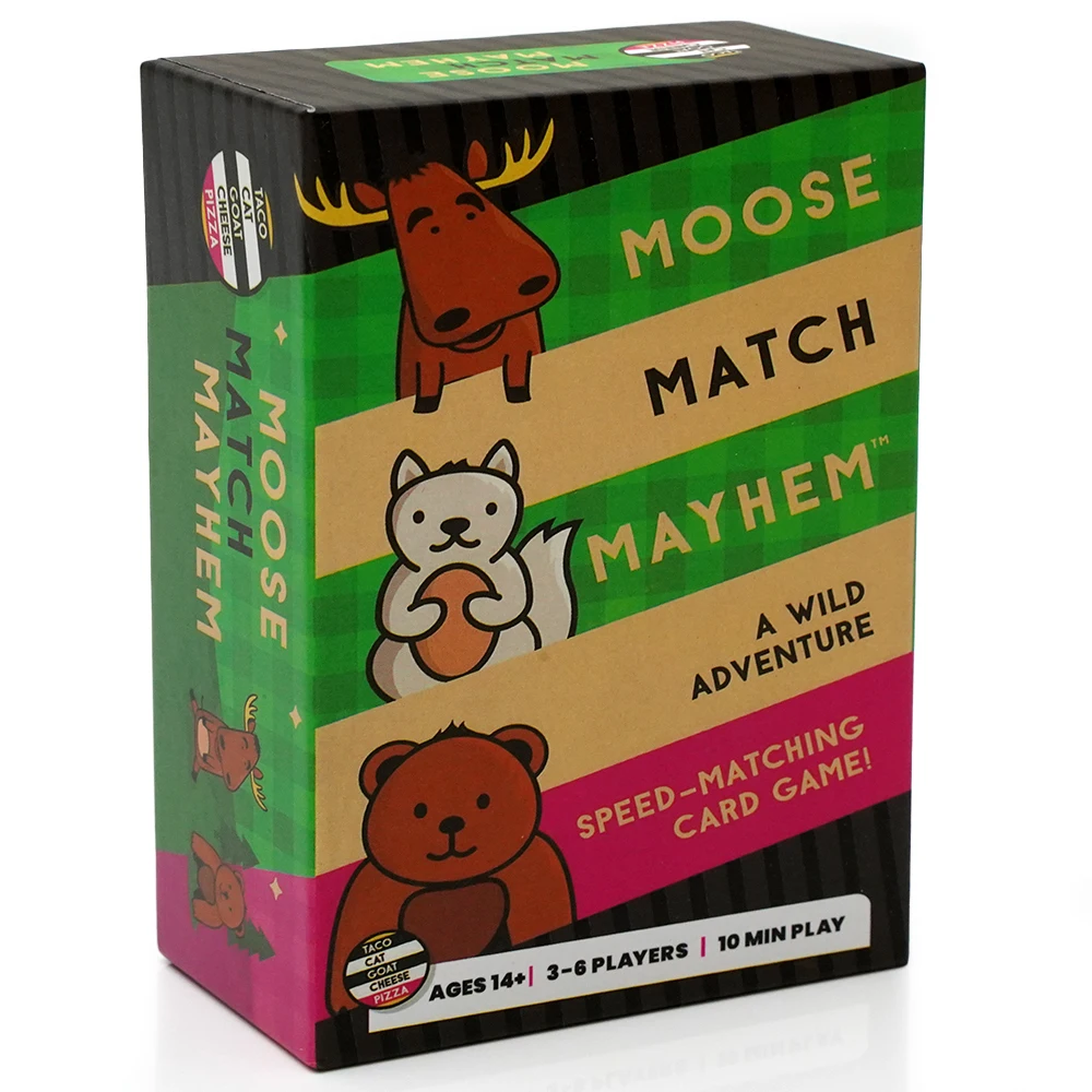 Moose Match Mayhem Card Game Cheese Pizza Wild Adventure Speed Matching Easy Fast and Fun for Family Game Night English Hardcove 2