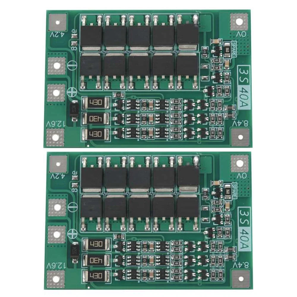 

2PCS 3S 40A for Screwdriver 12V -Ion 18650 Bms Battery Protection Board Pcm with Balance Liion Battery Cell Module