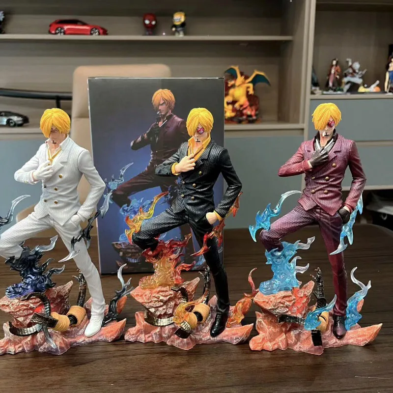 

24cm Anime Character Sanji Action Doll Glowing One Piece Vinsmoke Sanji Figure Pvc Model Toy Series Children's Birthday Toys