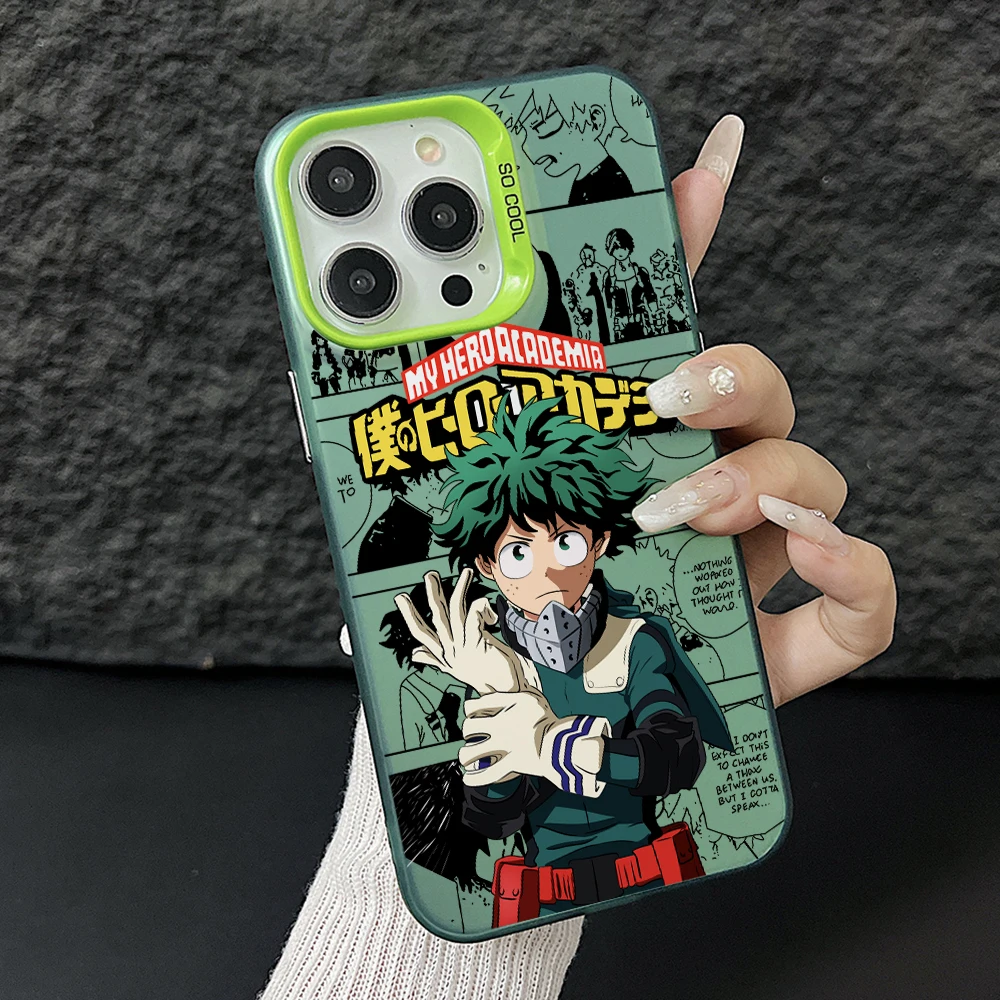 Colorful Silver Hard Cover Phone Case Inspired by My Hero Academia