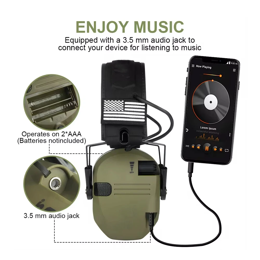 Shooting Earmuffs Earmuffs Active Headphones For Shooting Electronic Hearing Protection Ear Protect Noise Reduction Active Hunting