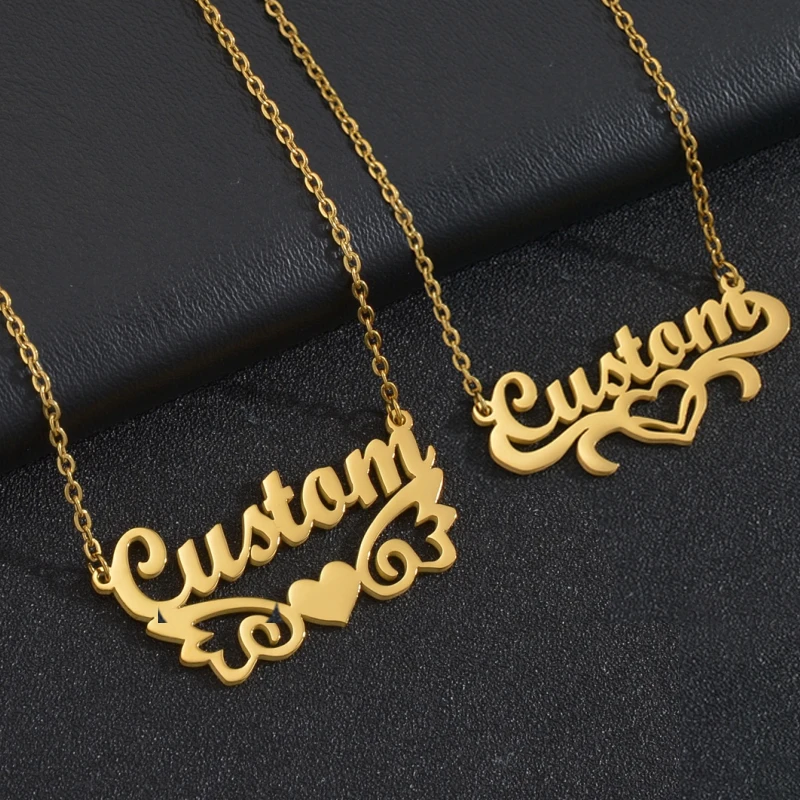 

Romantic Custom Name Stainless Steel Jewelry Pendant Necklaces Accessories for Women Personalized Heart Party Free Shipping Gift