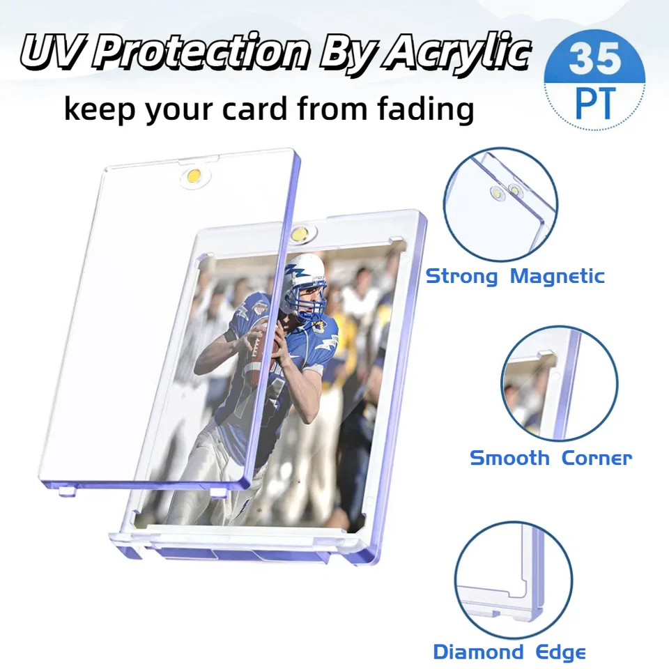 35pt Magnetische Acryl Kaarthouders, Harde Plastic Kaartenbeschermers