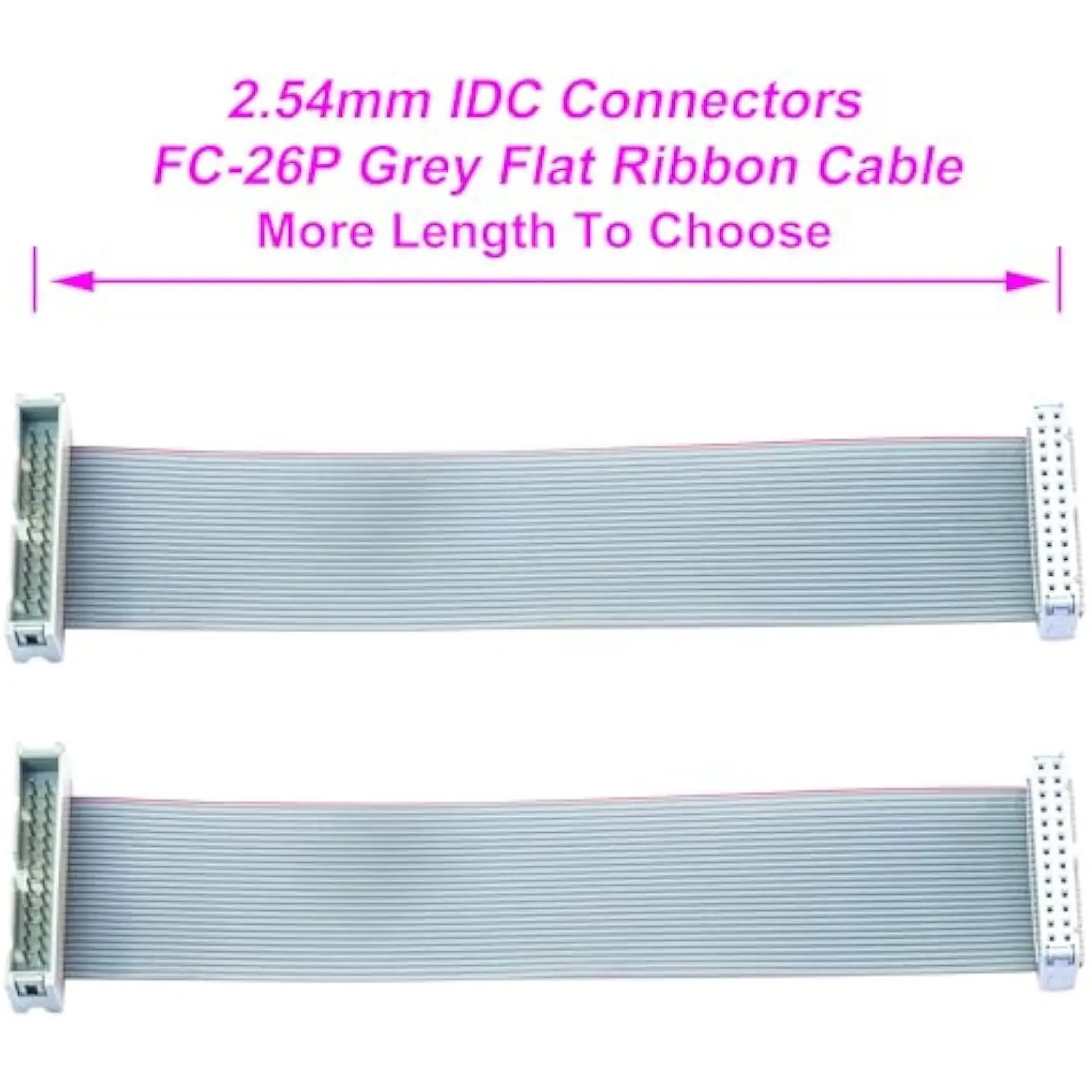 Cavo a nastro IDC da 2,54 mm 26 pin, prolunga IDE maschio-femmina 30 cm 2 pezzi per Arduino, Raspberry Pi, PCB fai da te - immagine 2
