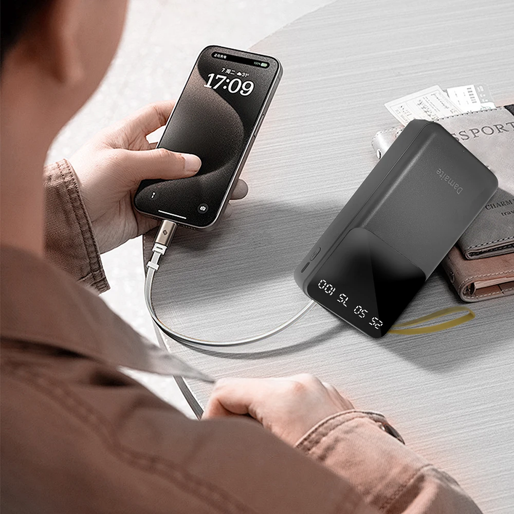 20000mAh Power Bank Portable Charger Backup LED Digital Display External Battery 4in1 Cable Mobile Power 6