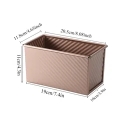 Non-Stick Corrugated Carbon Steel Loaf Pan with Lid - 1lb Capacity (Gold A no lid)