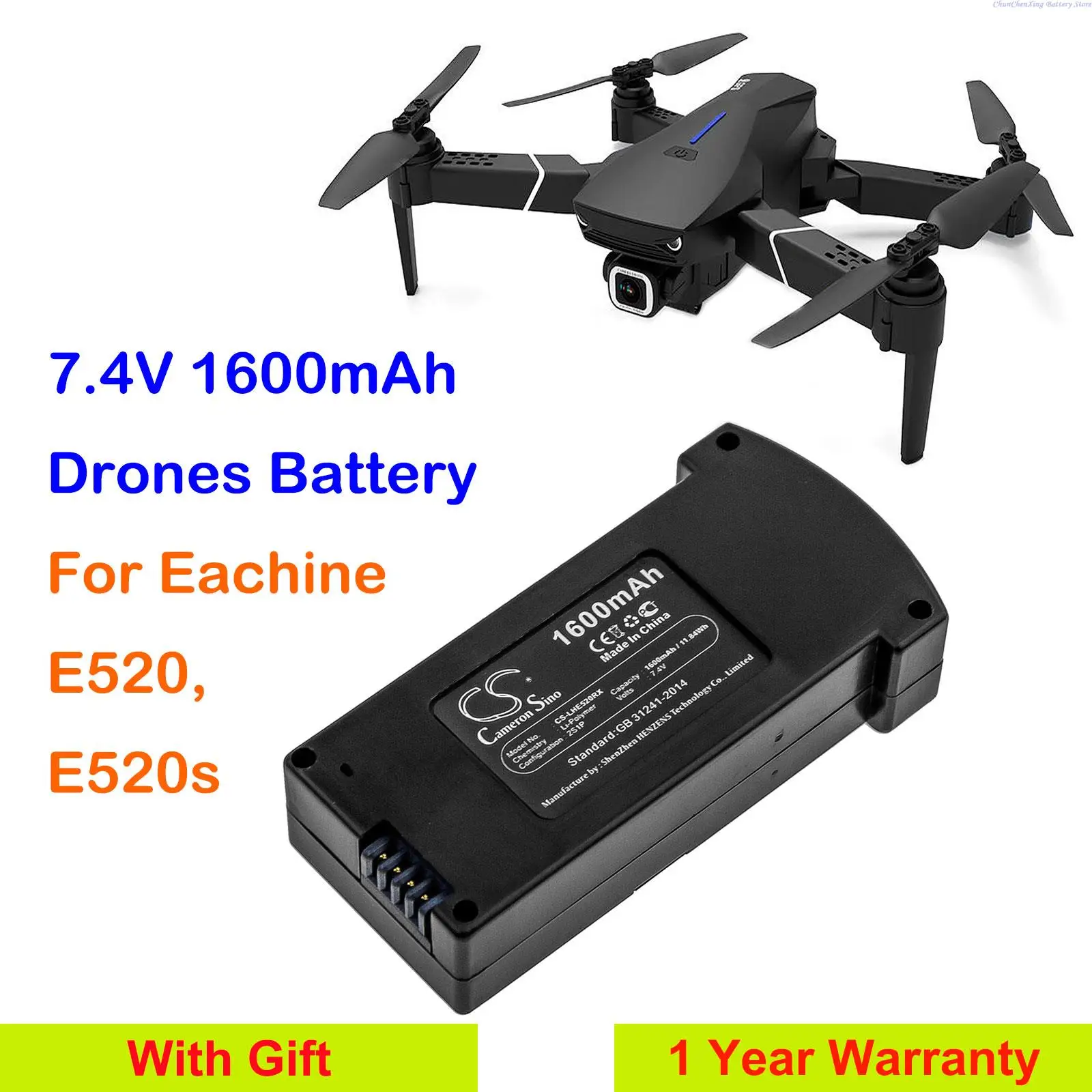 Batterie Cameron S37 1600mAh pour Eachine E520 E520s