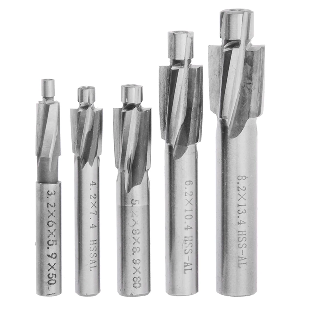 HSS Counterbore End Mill M3 M8 Pilot Slotting Tool Countersink Milling