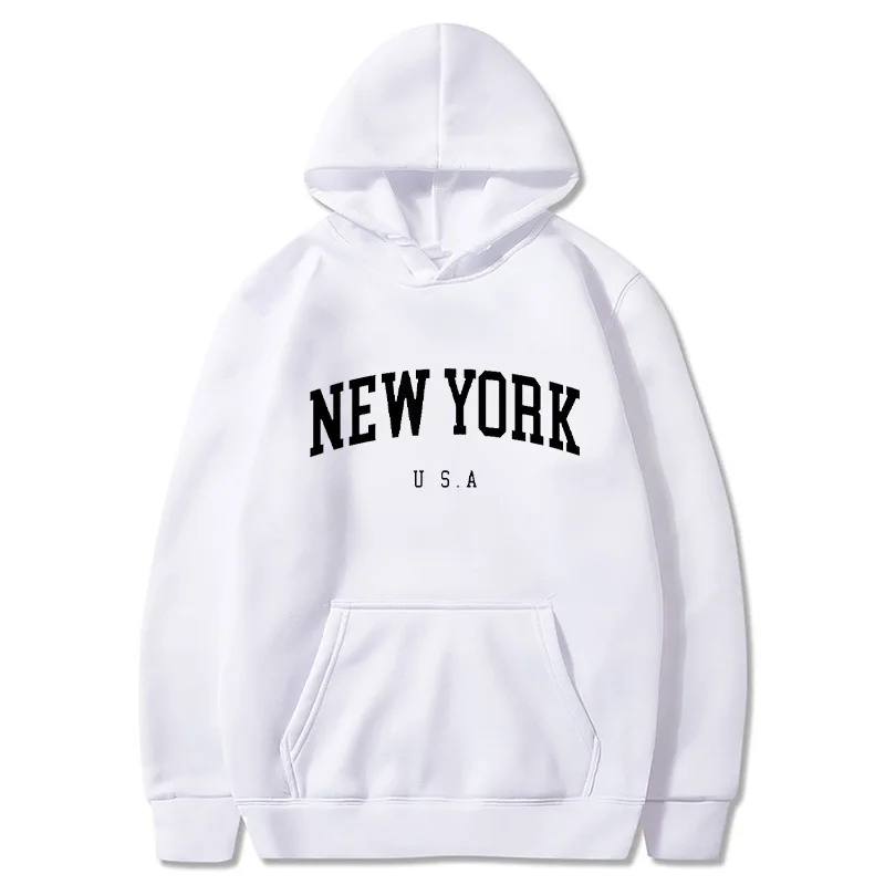 thumbnail image 1 of Sudaderas con capucha de la ciudad de Nueva York para hombres y mujeres, sudaderas con estampado de letras, sudaderas gráficas, jersey con capucha Harajuku informal suelto, ropa deportiva, 1 of 2