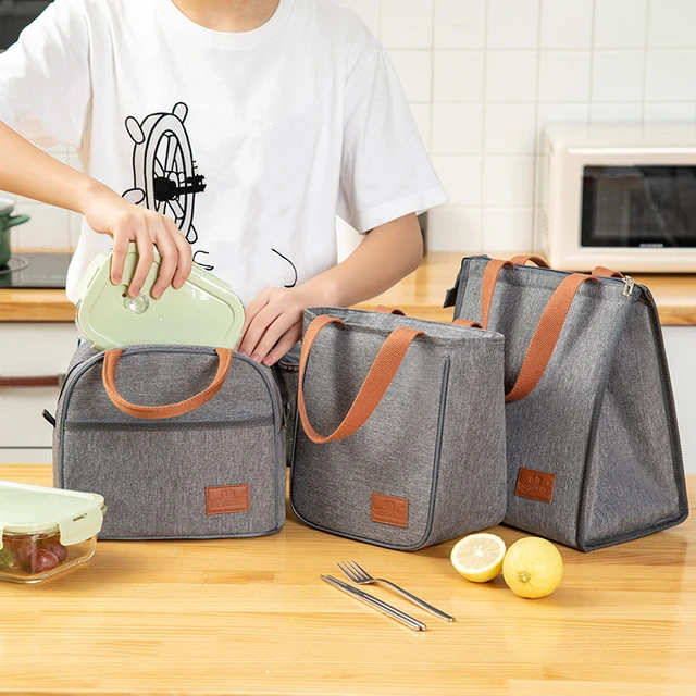 Sac à déjeuner isotherme thermique, boîte à déjeuner fourre-tout école  bureau Portable glacière pochette à Bento conteneur à déjeuner sacs de  rangement des aliments sac à main - AliExpress