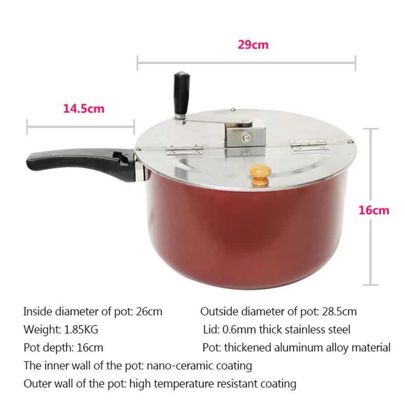 Hand popcorn maker  popcorn popper  for Gas cooker / Electromagnetic stove Commercial household 5