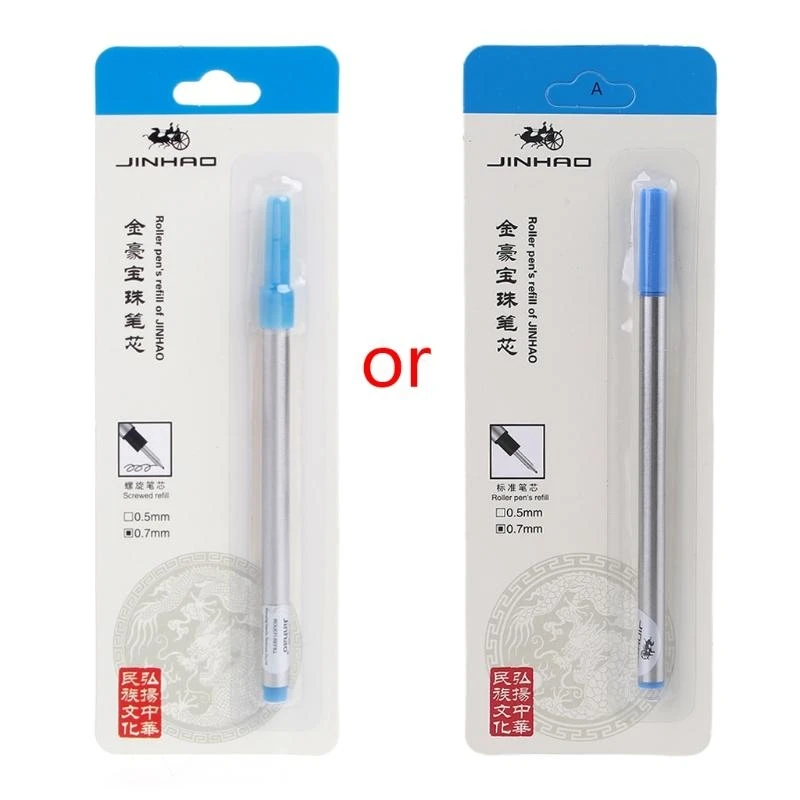 HX6A Jinhao 롤러 볼 롤러 볼 펜 리필 카트리지 블루 블랙 잉크 0.7mm