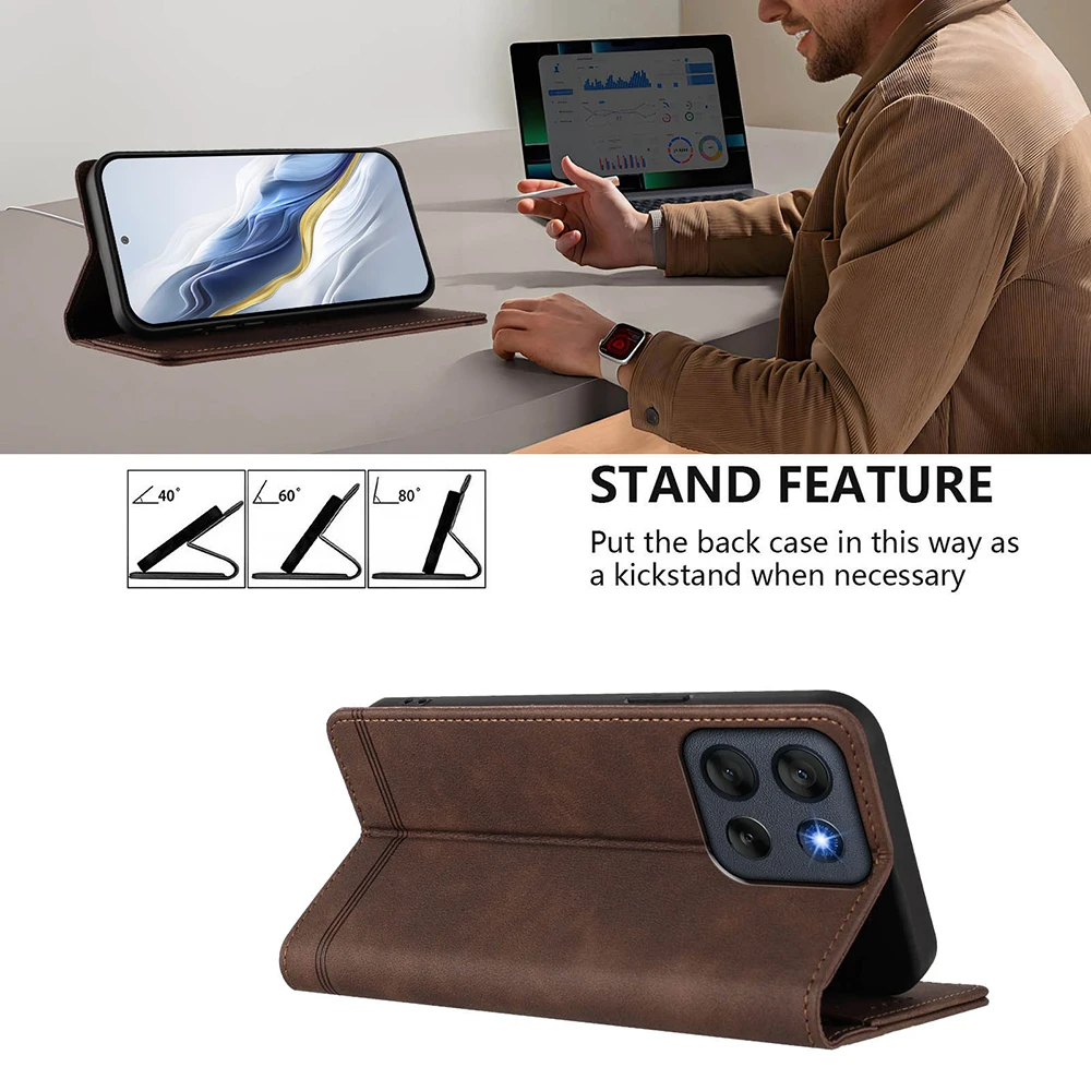 Magnetic RFID Anti-Theft Leather Card Holder Book Case