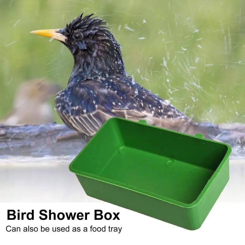 Plastic Small Bird Bath Tub Parrot Shower Bathtub Bird Food Bowl For Cage Feeders Small Parrot Cage Bowl Toys