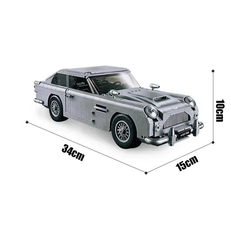 In Stock 007 Car Series 1295PCS 10262 Building Blocks DB Children Model Gifts Toys Astones Classic Car
