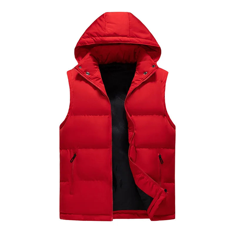 Japanese Hooded Down Vest Windproof Neck Protection Warm Men down vests