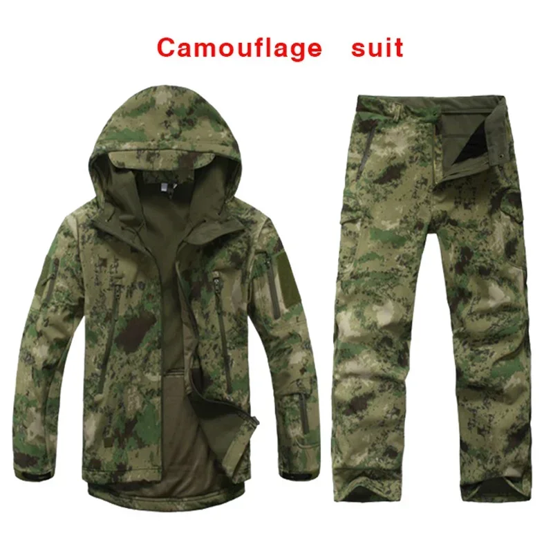 

Brand New TAD Tactical Softshell Camouflage Set Men Windbreaker Waterproof Hunting Clothes Camo Jacket And Pants