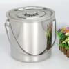 6L/12L/20L Bucket with Lid & Handle Water Storage Pail Metal Milking Bucket Stainless Steel Extra Thick 1