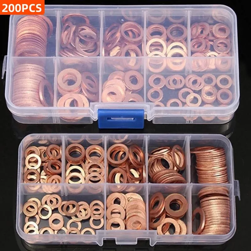 Copper Washer 300/280/200/100Pcs Sealing Solid Gasket Sump Plug Oil For Boat Crush Flat Seal Ring Tool