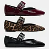 2024 Shoes Women Flats Shallow Mouth Autumn Pointed Toe Loafers Ballerinas New Fall Leopard Retro Dress Shoes Zapatos De Mujer 1