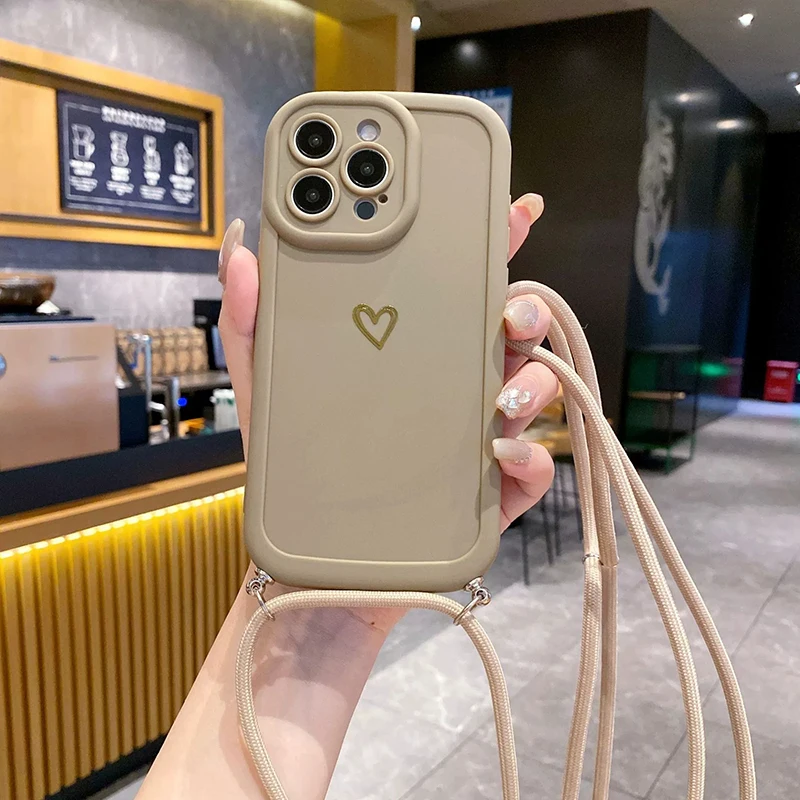 ตัวเลือกสินค้า เคสสายคล้องคอ Lanyard Love ซิลิโคน สำหรับ iPhone